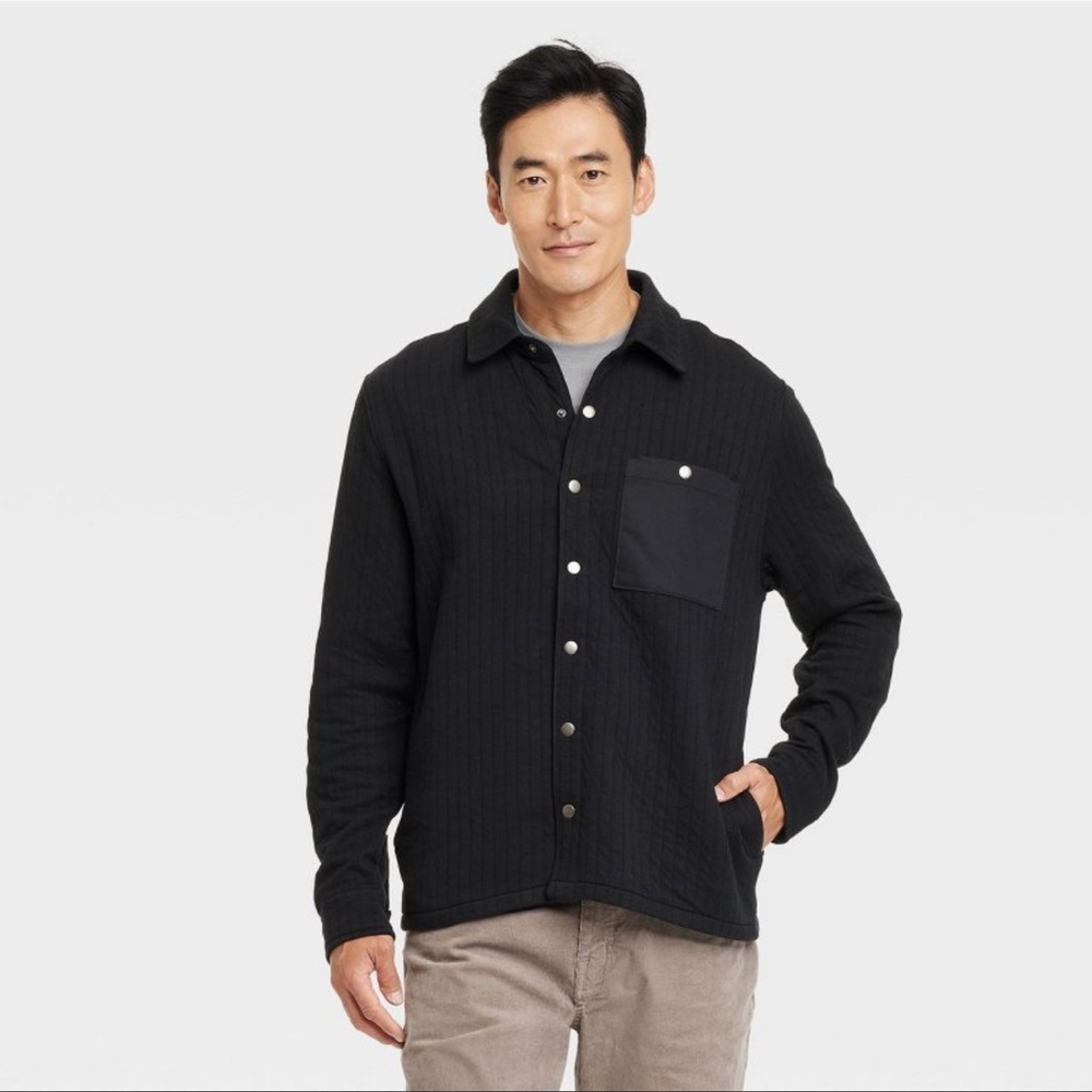 Men's Quilted Knit Shirt Jacket